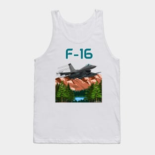 F16 Fighting Falcon Supersonic Jet Military Armed Forces Novelty Gift Tank Top